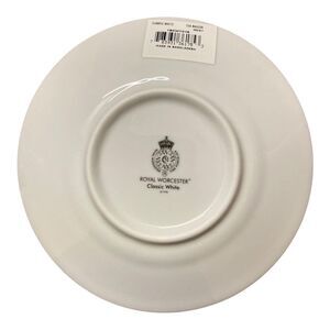 ROYAL WORCESTER CLASSIC WHITE 1998 FINE PORCELAIN ‎ CUP & SAUCER - 2 1/2"  0903F